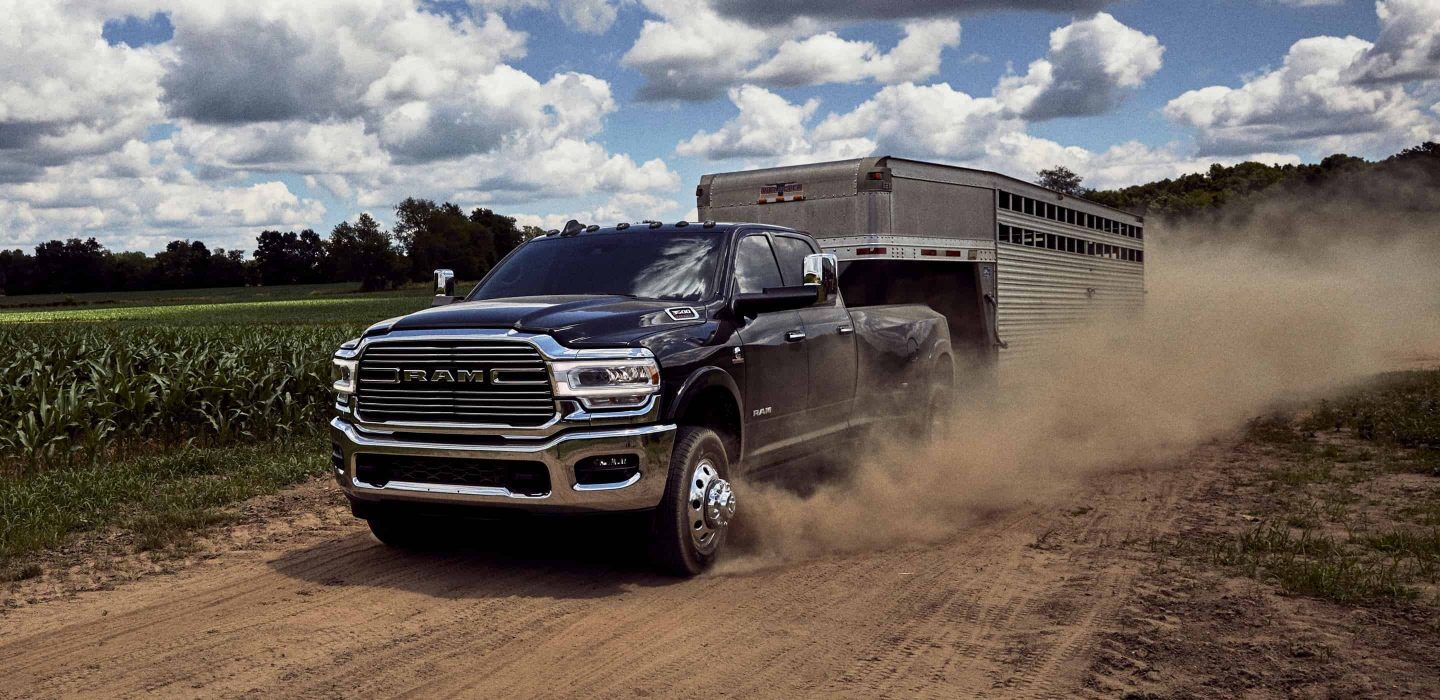 2020 Ram 3500 Front View Blue Exterior Picture Towing